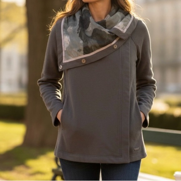 lululemon athletica Sweaters - Lululemon Women's Gray Cloud Print Savasana Wrap Small Minimalist Modern Uniform